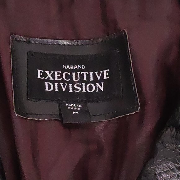 Haband Executive Division Unisex Vintage Style Patchwork Leather Coat  M NWOT - Picture 4 of 7